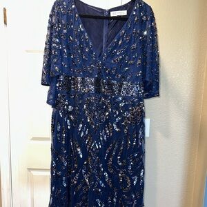 Mac Duggal Blue Prom Dress with Elegant Silhouette